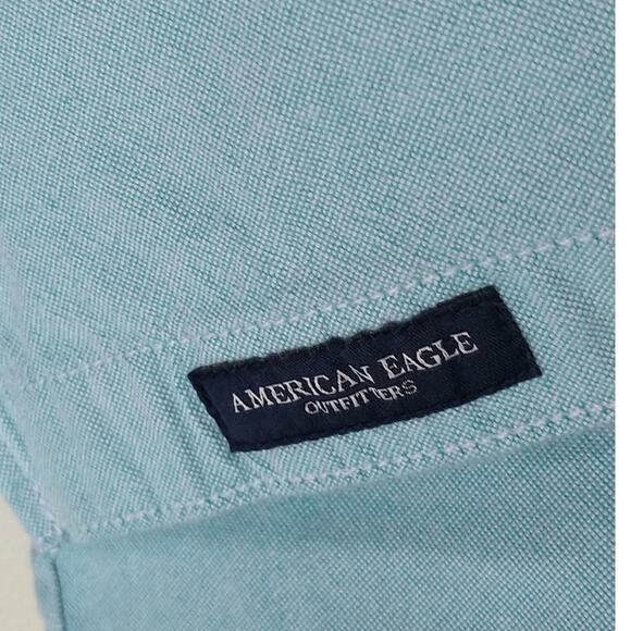 American Eagle Outfitters Button Down Shirt Men's XL Blue Long Sleeve Cotton - Picture 6 of 14